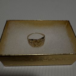 Matching 10k set – pinky nugget ring & Figaro bracelet