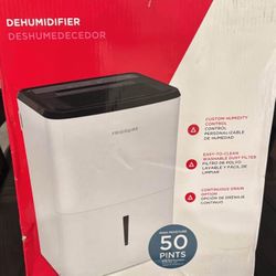 New Frigidaire 50‑Pint Dehumidifier – Custom Humidity, Washable Filter, Continuous Drain – $220 OBO