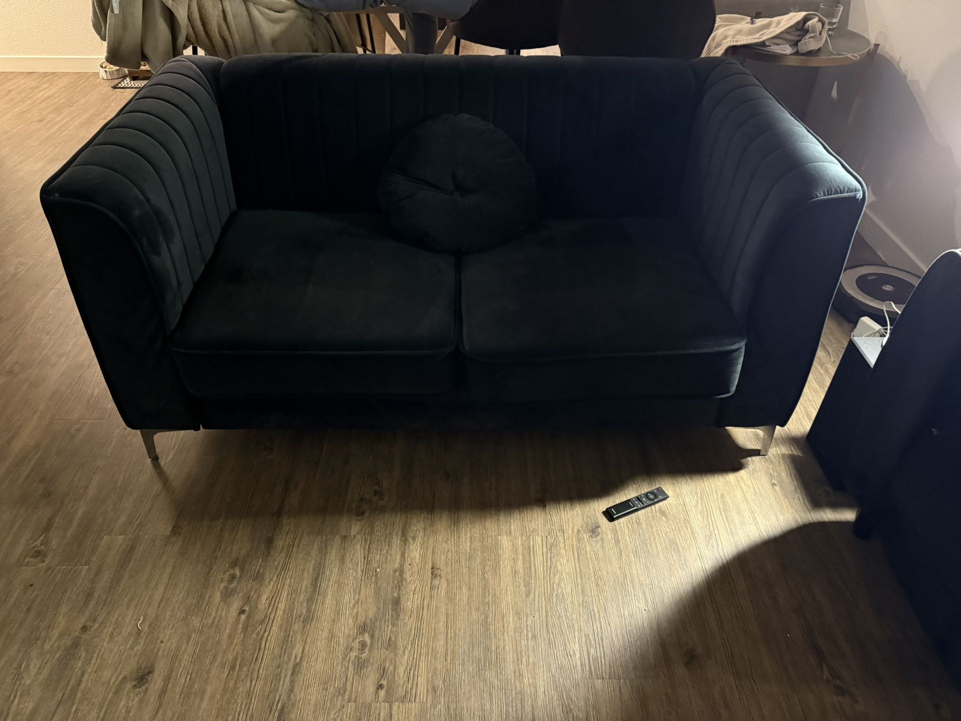 Like New - Black Velvet Loveseat