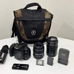 Canon EOS Rebel XTi (400D) DSLR + 2 Lens Bundle - Great Beginner Kit!