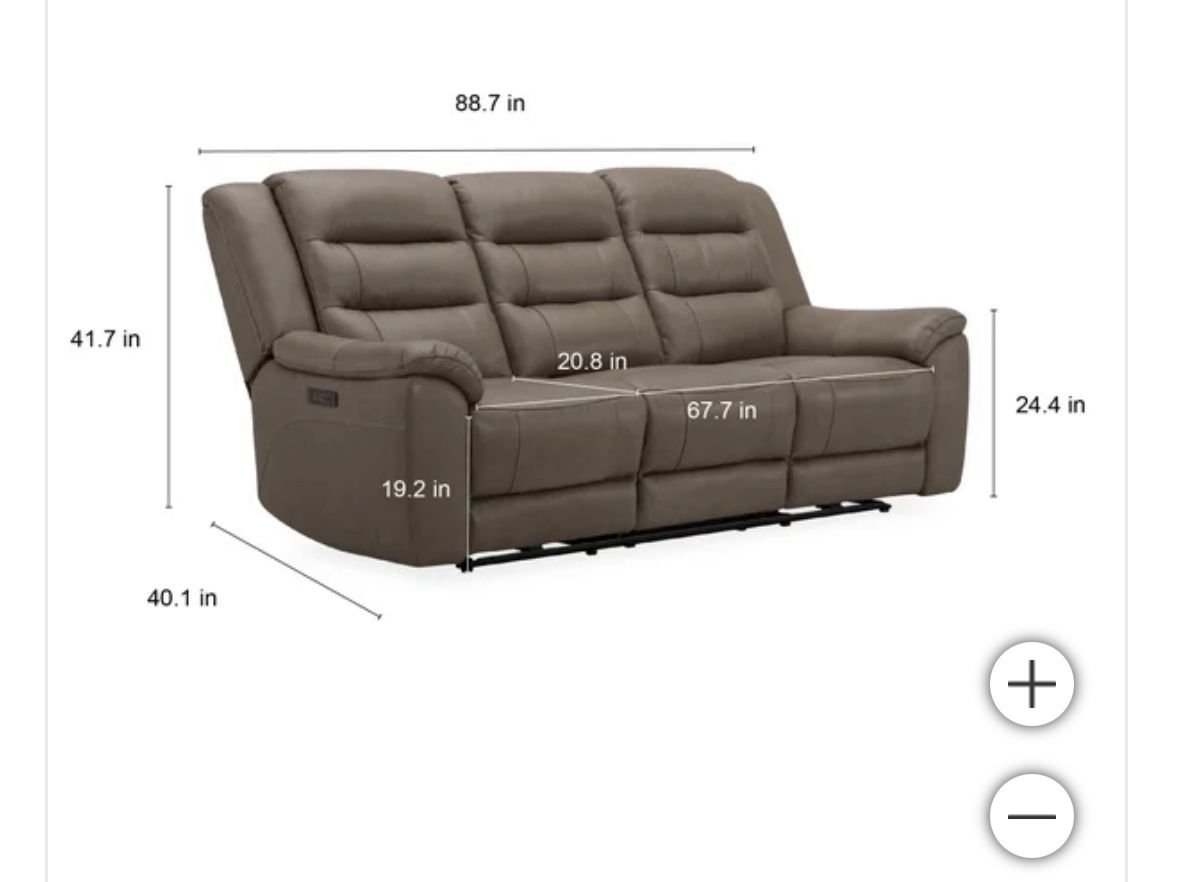 Leather Power Reclining Sofa 2 Pcs Set