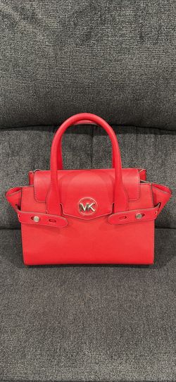 Michael Kors Women's Red Carmen Medium Leather Satchel