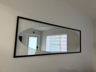 Large Wall Mirror with Black Frame