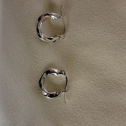 Sterling Silver 1/2 Inch Ripple Hoops