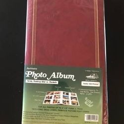 NEW REfillable Photo Album w/ Folding Slip-In Pockets Postcard / Photo