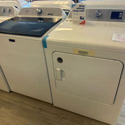 Maytag Deep Fill Pet Pro High Efficiency Agitator And Electric Dryer In White 