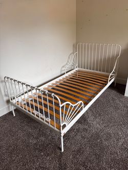IKEA Minnen Extendable Kids Bed Frame White