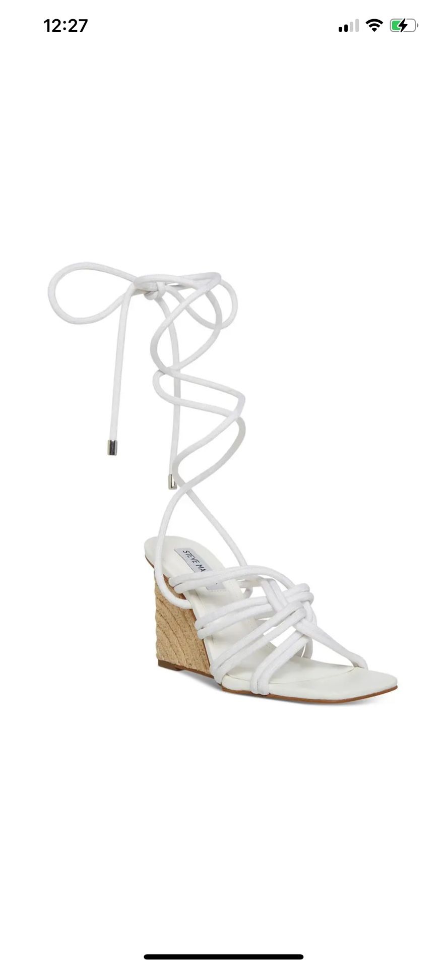 New Steve Madden Wedge Sandals Shoes 6 White