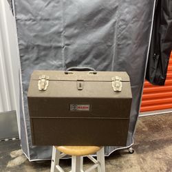 Vintage Klein Tools Brown Tool Box, Model No. 54405R