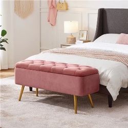 Ottoman with Storage Velvet Entryway Bench68
