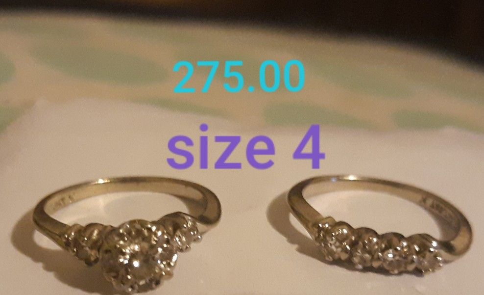 14 k gold 8 diamond wedding rings