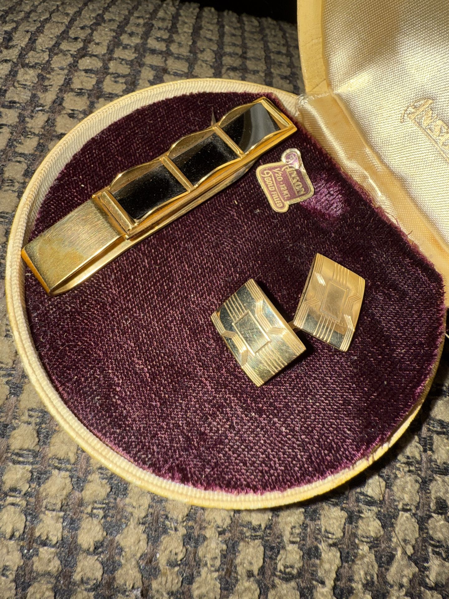 Antique Couplings And Tie Clip