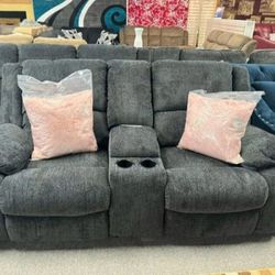 Brand New Ashley /Slate Reclining Living Room Set.. Sofa And Loveseat 
