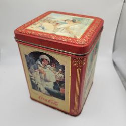 Vintage Coca Cola Rectangular Tin with Lid Ladies Theme 5.5" Tall