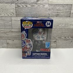 Funko Pop!  Art Series Marvel Studios Captain Marvel Bobble - Head / Figurine A Tete Oscillante 34  Only At Target 