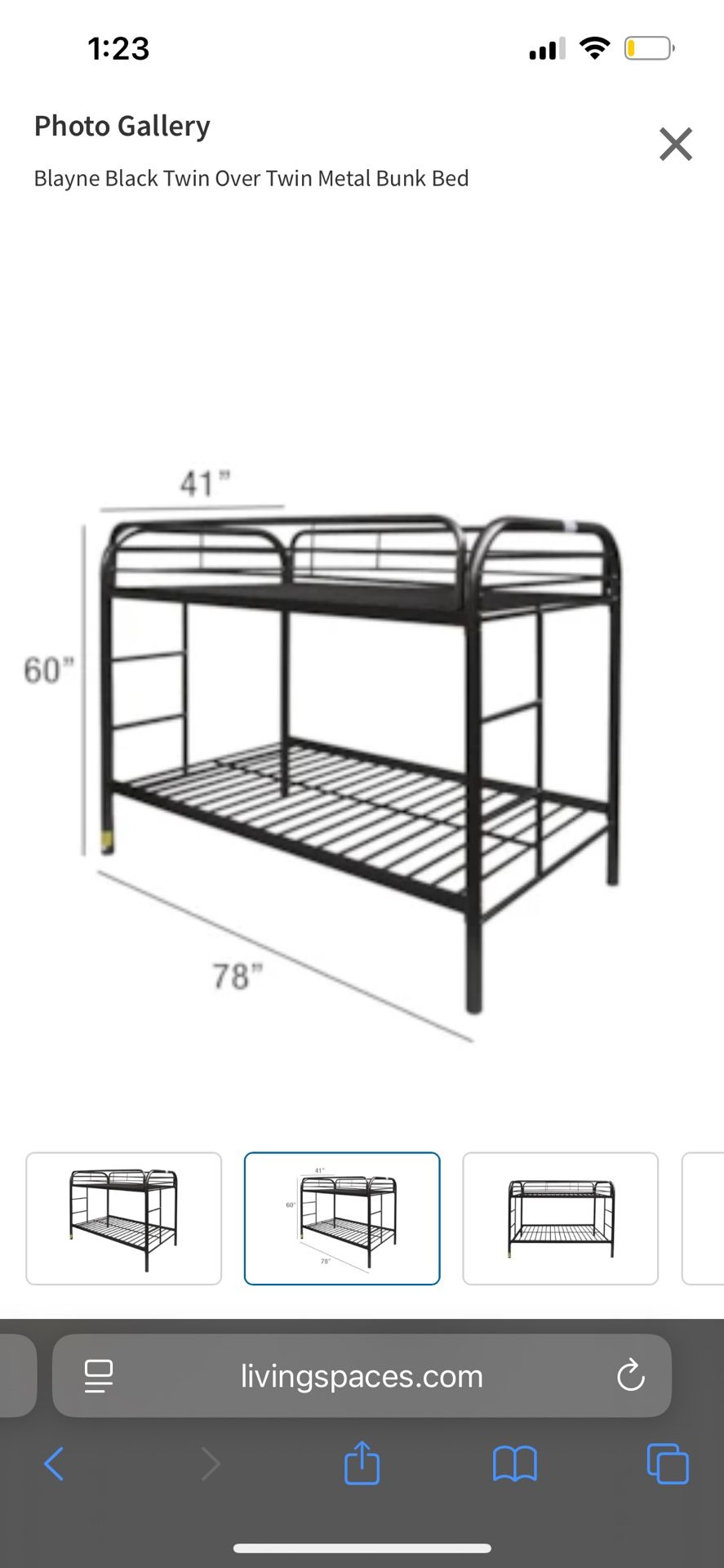 Black Twin Metal Bunk Beds