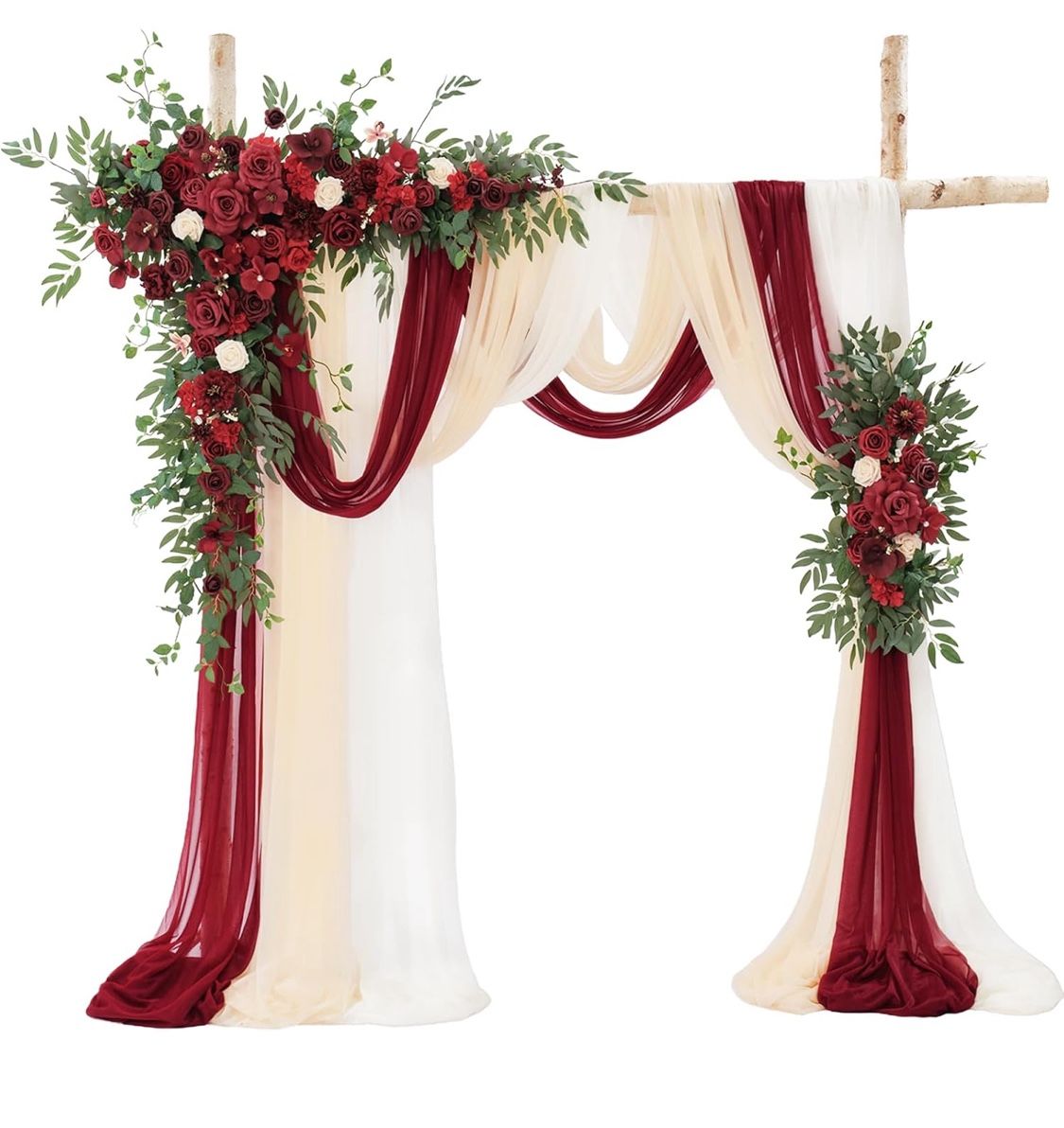 TINGE TIME Artificial Arch Flowers Kit Pack of 5, Wedding Decorations for Reception with Hanging Flowers, Wedding Arch Silk Floral Arrangements Ceremo