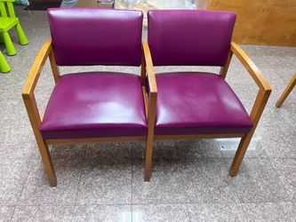 Connected Pair of Magenta Reception Chairs (#1)