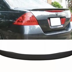 Fits 06-07 Honda Accord 4Dr OE Factory Style Trunk Spoiler Unpainted Black ABS