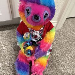 Build-a-Bear Workshop BABW Let's Hang Rainbow Sloth Stuffed Plush Retired 18" M