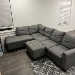 L Shaped Couch And Ottoman 