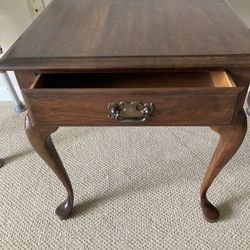 2 Identical Ethan allen End Tables With Drawer