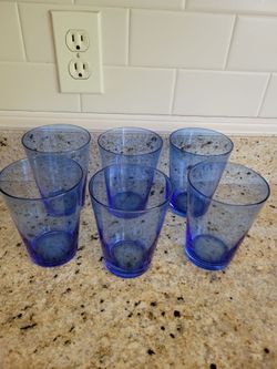 6 Cobalt Blue Drinking Glasses from Ikea