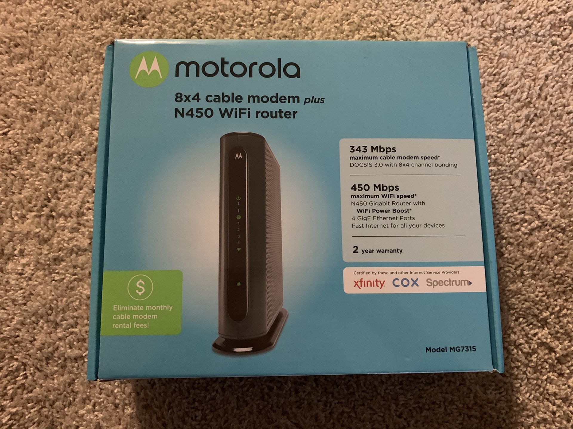 Motorola 8x4 dual cable and WiFi router