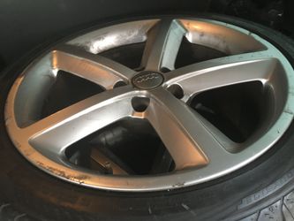 Audi rims and tires 5/112 18” rims $450