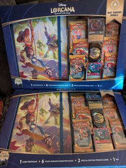 2x Disney Lorcana tcg wilds unknown best buddies bundle box Costco lot of 2
one had minor rip on packaging see pic for details