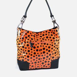 Dasein Orange Polka Dot Purse