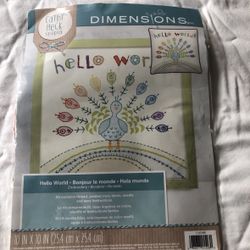 Dimensions Hello World Cross Stitch Kit, Cathy Heck Studio - NEW