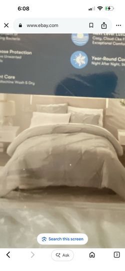 Beige Serta Simply Clean 3 Pieces Duvet Set New F/Q Set