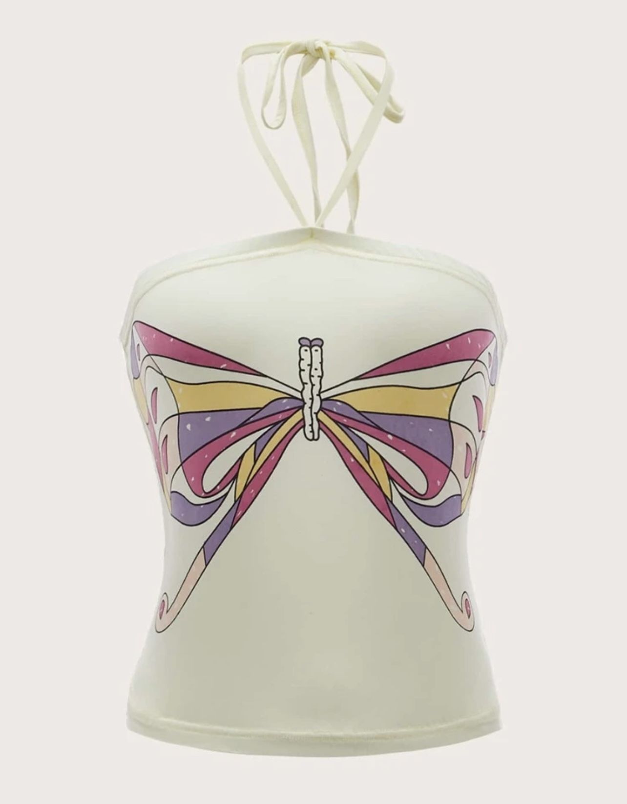 Butterfly Print Halter Top