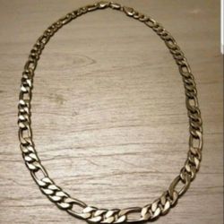 14K Gold Plated Figaro Chain Necklace 24 Inches