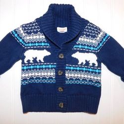 Baby Boys 12 Months Cat & Jack Winter Polar Bear Sweater 