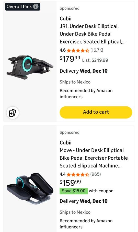 Under Desk Elliptical/ Bike Pedal Exerciser 