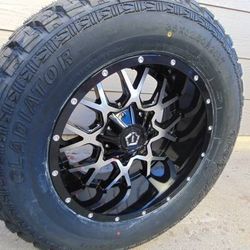 New 20X10 Black/Silver TIS Rims LT 35 12.50 20 Gladiator M/T Tires *8X170* *FORD* *F250* *EXCURSION*