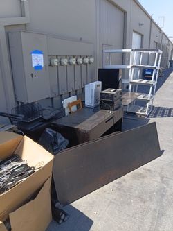 FREE OFFICE / STORAGE STUFF – TABLES, SHELVES, BARRELS, RACKS & MORE