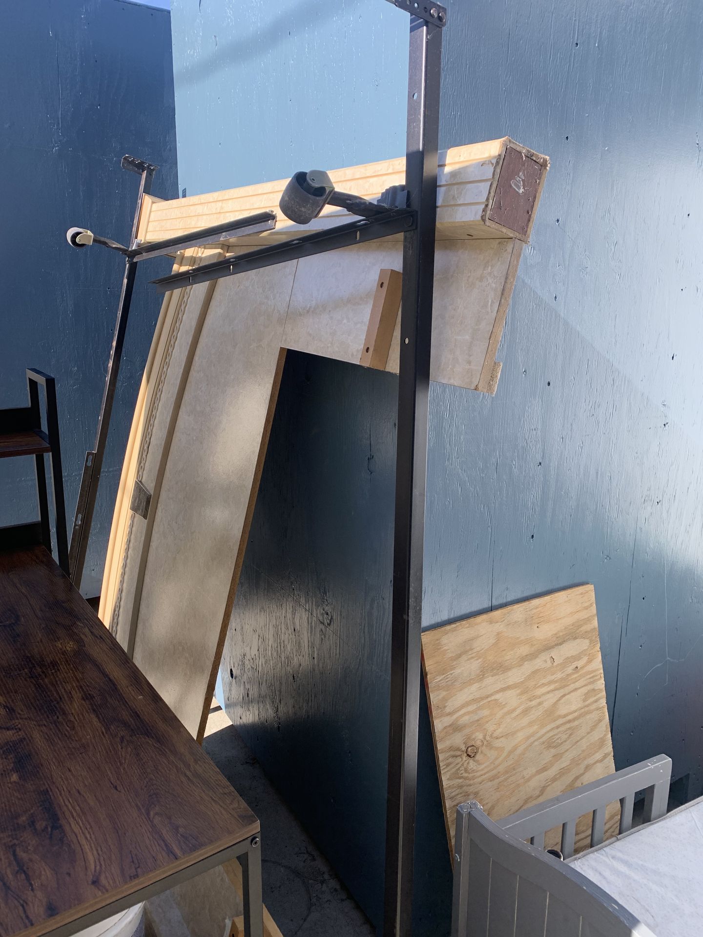 Free desk, free queen box spring, free queen bed frame