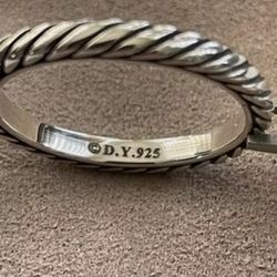 David Yurman Sterling Silver Cable Ring Size 8.5 With Pouch