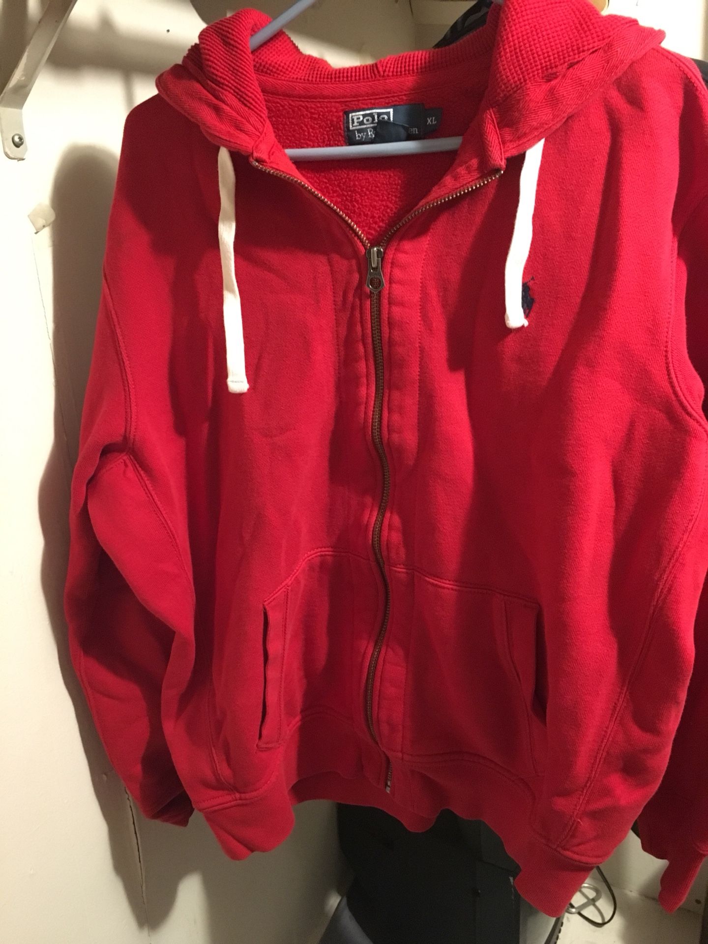 Men’s red Polo zip up