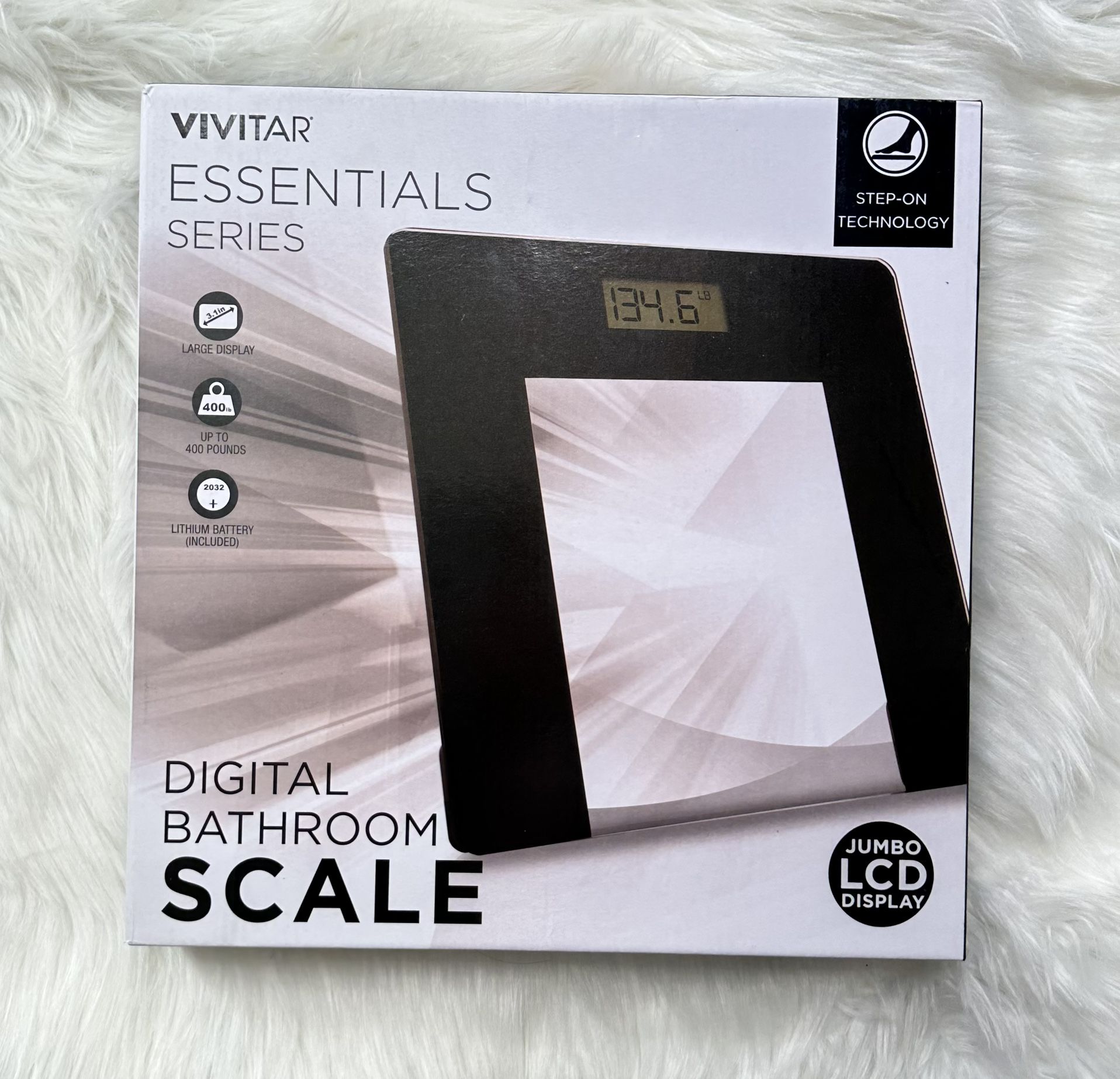 Vivitar Digital Bathroom Scale, Essentials Series, Jumbo LCD Display, 400 lb.
