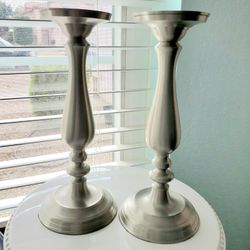 Pair of 11 inch tall Pewter Candlesticks - pick up in Gilbert