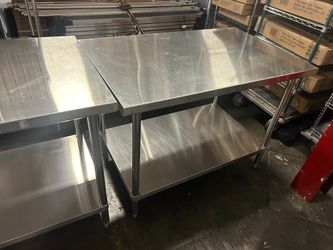 New stainless steel work tables prep tables packaging tables and kitchen islands NSF 
