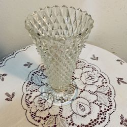 Vintage Crystal Glass Vase 