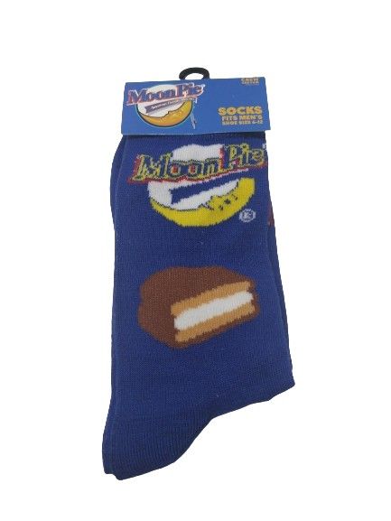 'Moon Pie' Novelty Crew Socks - Size 6 - 12 *NEW*