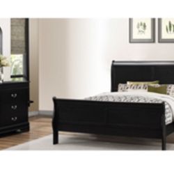 Modern Queen Size Black Complete Bedroom Set