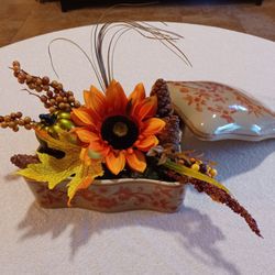 Decorative Arrangement In Ceramic Dish