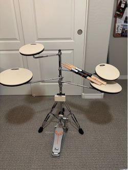 Drum practice-pad set and pedal